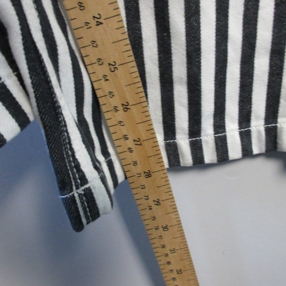 Ochirly Striped Overalls Jumpsuit Women S Black White Wide Leg Goth Grunge 512 - Picture 7 of 12